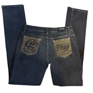 COOGI Authentic Sexy Denim Jeans Embroidered Pockets Signature Size 7/8